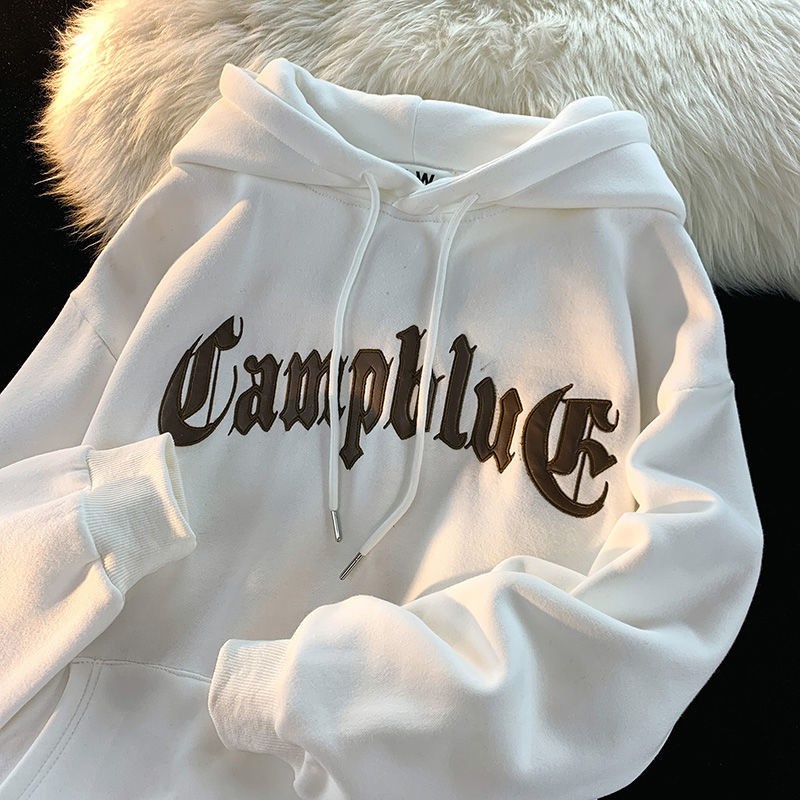 Áo Hoodie Tay Dài Dáng Rộng In Chữ Thời Trang Dành Cho Nam