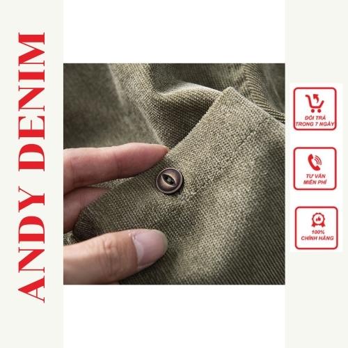 Áo sơ mi nam nhung tăm, áo sơ mi nam dài tay chất liệu nhung tăm- andydenim