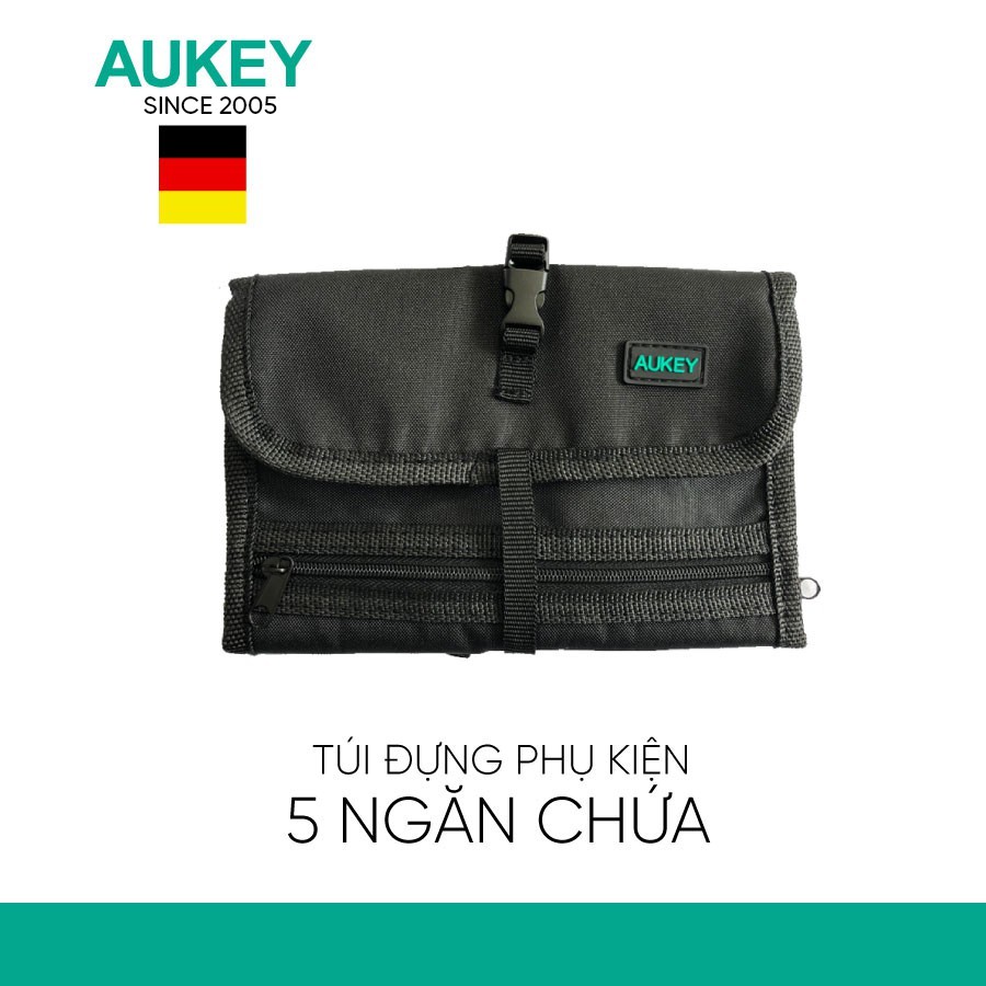 Túi Đựng Phụ Kiện 5 Ngăn AUKEY | Chuyên Dụng Cho Pin Dự Phòng, Cáp Sạc, Cốc Sạc, Tai Nghe