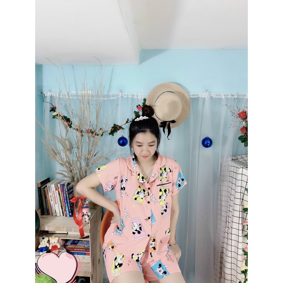 MỚI VỀ (35-52kg)BỘ ĐÙI PIJAMA NỮ VẢI LỤA HÀN MẶC NHÀ | BigBuy360 - bigbuy360.vn