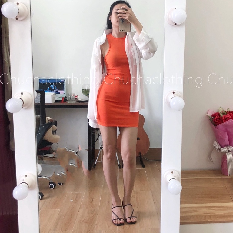 Đầm ôm body ba lỗ Nữ Trơn Basic CHUCHACLOTHING
