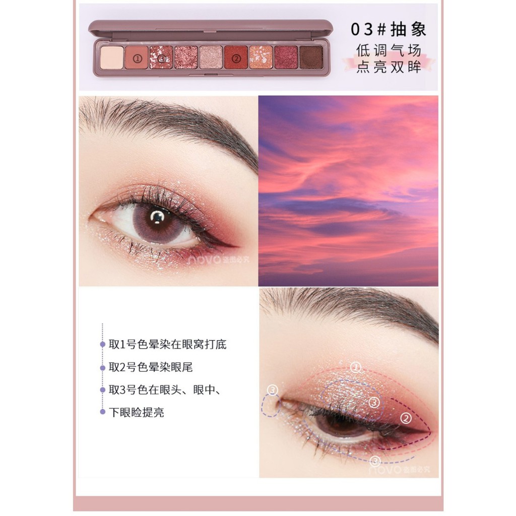 Phấn mắt Novo dẹp 9 ô Soft Eye Shadow Smooth Texture