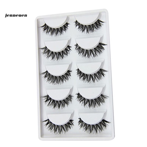 [Hàng mới về] Set 5 cặp lông mi giả màu đen dài và dày mềm tự nhiên