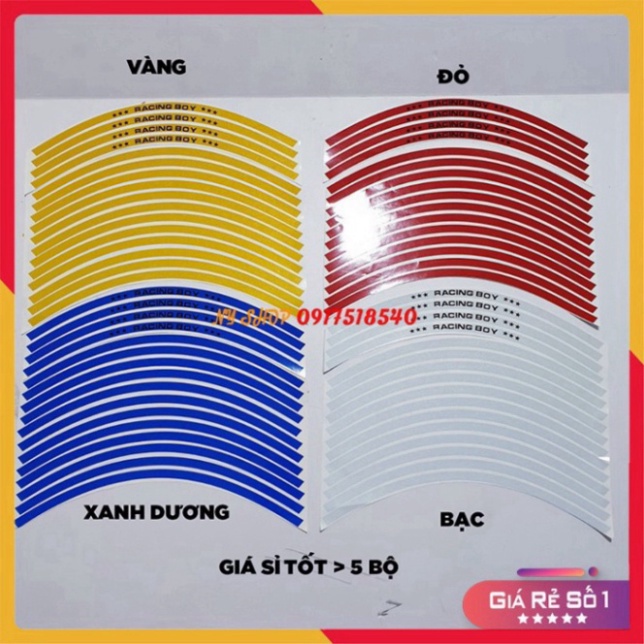 Tem ( Decal ) Dán Vành Phản Quang RCB Chính Hãng