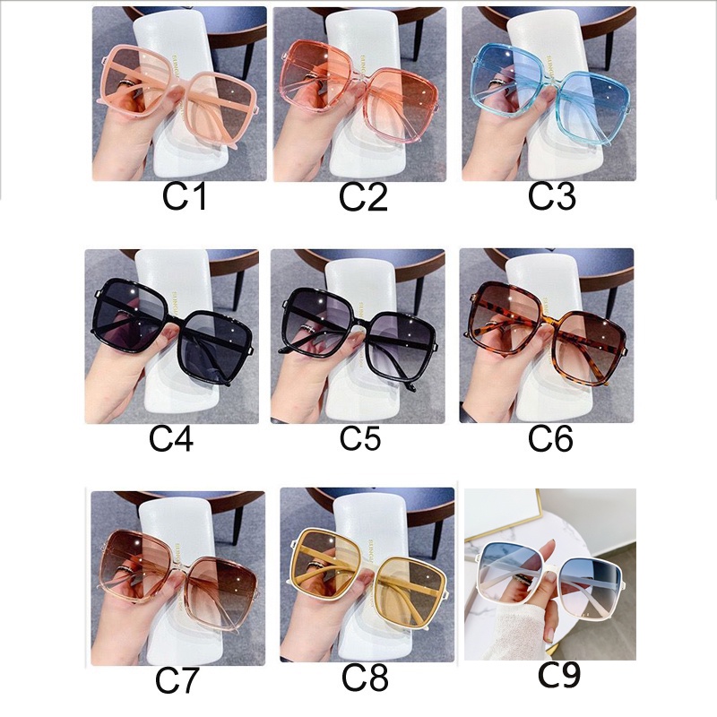Kính Mát Gọng Vuông Lớn màu gradient Chống Tia UV400 Thời Trang Cho Nam Nữ