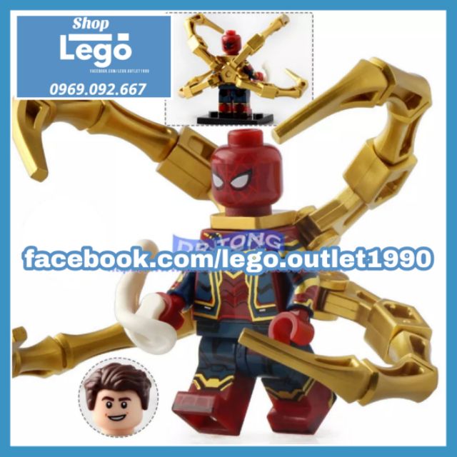 Xếp hình Spider Man : Far For Home Avengers Endgame Spider Iron Marvel Lego Minifigures Koruit Wm705 Kopf Kf1199 KF6090