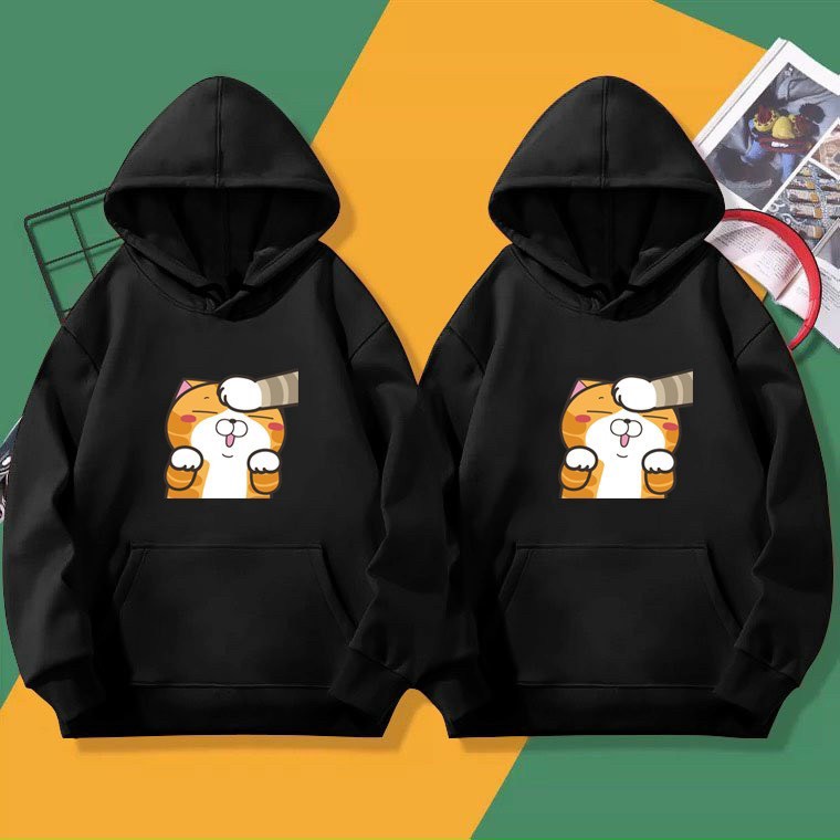 [ KHOÁC HÈ ] ÁO KHOÁC HOODIE NỈ UNISEX IN PÉT MÈO CUTE NHIỀU MÀU