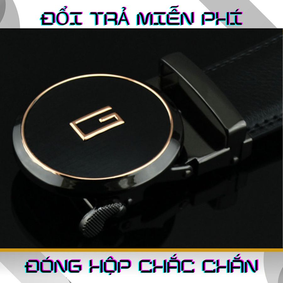 Thắt Lưng Nam Mặt Chữ G Da Bò Thật Khóa Tự Động Cao Cấp Sang Trọng TLG - Leli_store