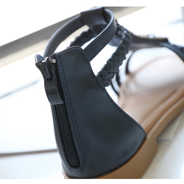 Sandal quai ngang cổ cao Siketu đính hạt xinh xắn, đế 1.5cm