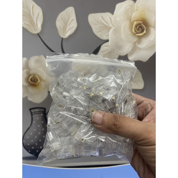 Combo bộ sản phẩm làm mạng: Kìm Bossi BS-D3468, hộp test mạng kèm pin Tcbest, 50 hạt mạng cob hàng chất lượng, giá rẻ.