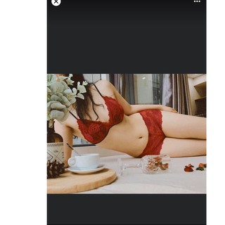 Nội y nữ màu đỏ ALA BRALETTE kiểu quần đùi dây đỏ quyến rũ mút đệm mỏng không gọng
