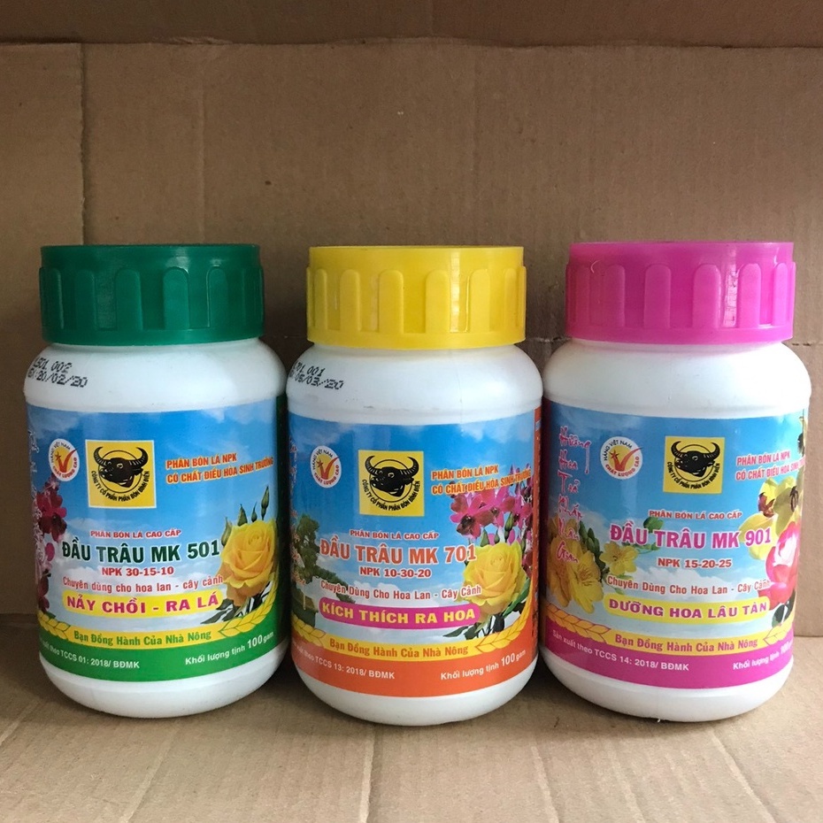 Phân Bón Đầu Trâu 501 - Nảy Chồi, Ra Lá, chuyên dùng cho hoa lan, cây kiểng