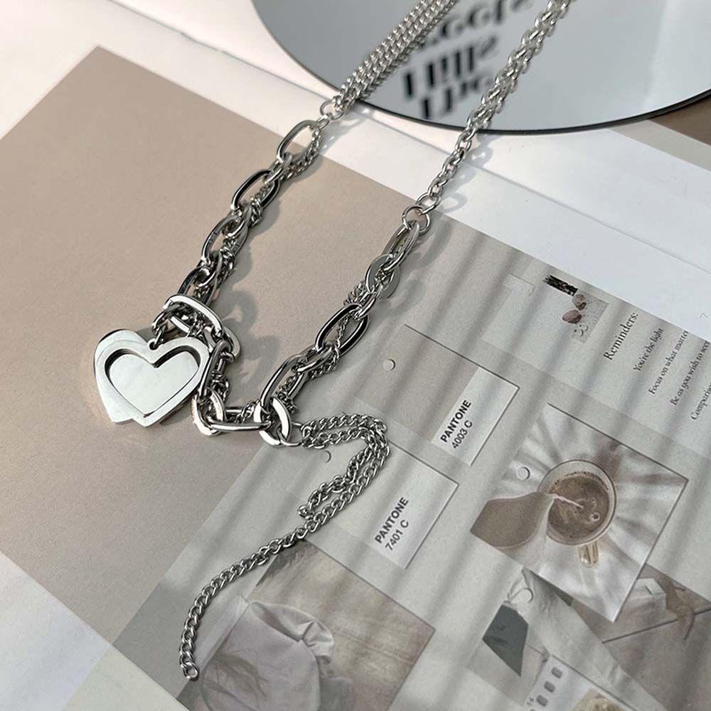 ANEMONE Vòng Cổ Choker Mặt Trái Tim Phối Tua Rua Thời Trang Cho Cặp Đôi