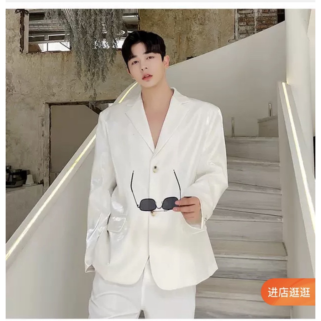 Áo khoác nam blazer 2 LỚP chất vải fo bóng mịn như hình( có hình thật cuối bài)
