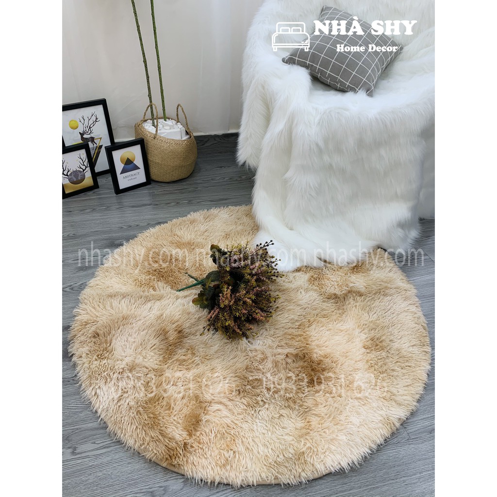Thảm Lông Hình Tròn Chụp Hình Quần Áo - Đầm Váy - Mỹ phẩm [Nhiều size] [Nhiều màu] | BigBuy360 - bigbuy360.vn