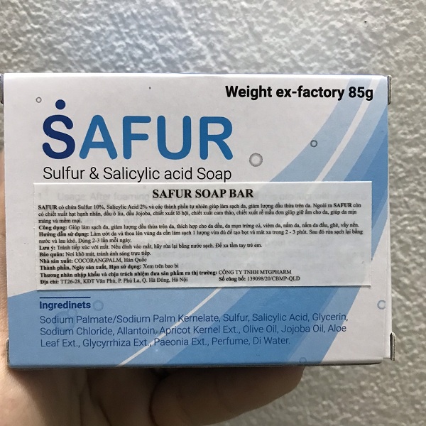 Xà phòng SAFUR, xà phòng ngừa mụn lưng ngực, xà phòng tắm cho người da dầu nhờn - 85g