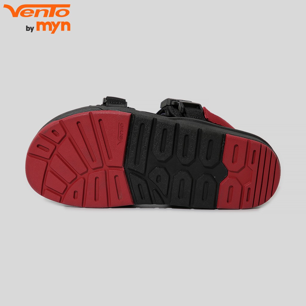 [Freeship] Sandal Unisex Vento F1 1002 Đen đỏ - Streetstyle quai dán và khóa bấm - Đế chống trơn và xẹp lún