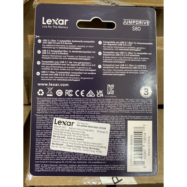 USB Lexar 3.0 32G/64G/128G - Hàng chính hãng, bảo hành 36 tháng