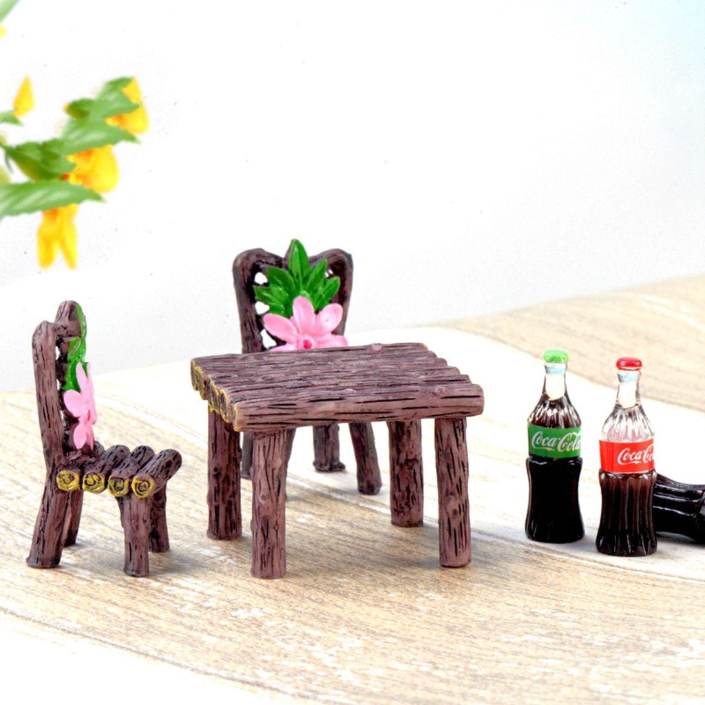 Bộ Bàn Ghế Và Ghế Mini DIY Trang Trí Nhà Búp Bê