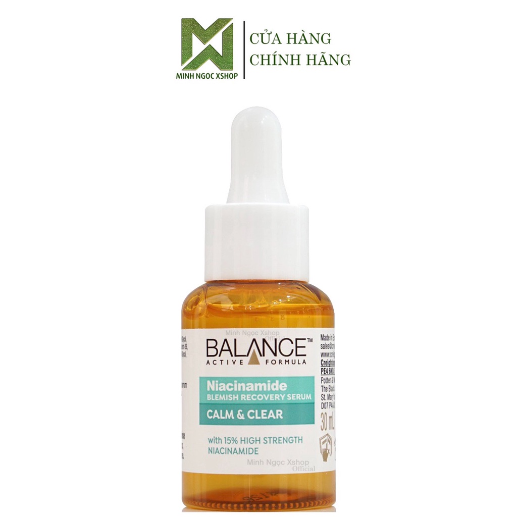 Serum ngừa mụn mờ thâm BALANCE ACTIVE FORMULA NIACINAMIDE 15% BLEMISH RECOVERY 30ml