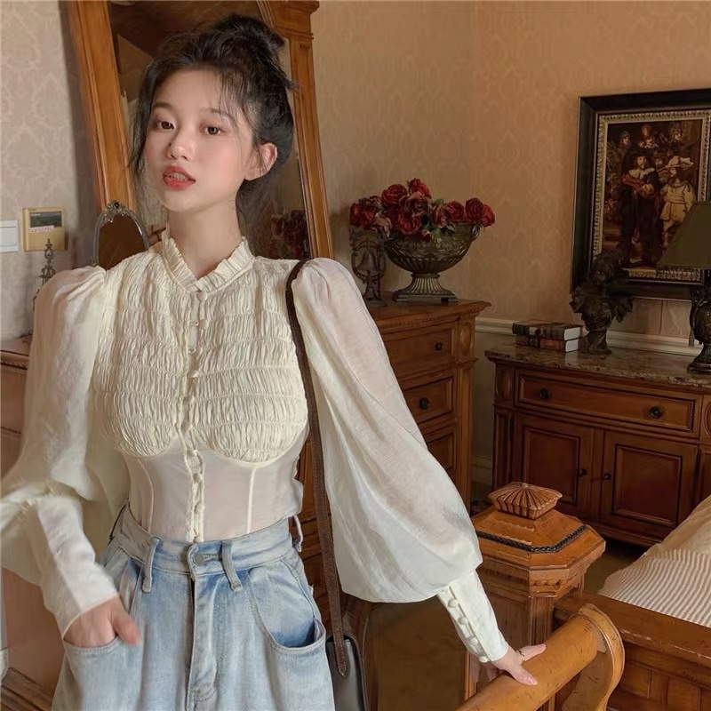 Áo sơ mi tay phồng hàn quốc