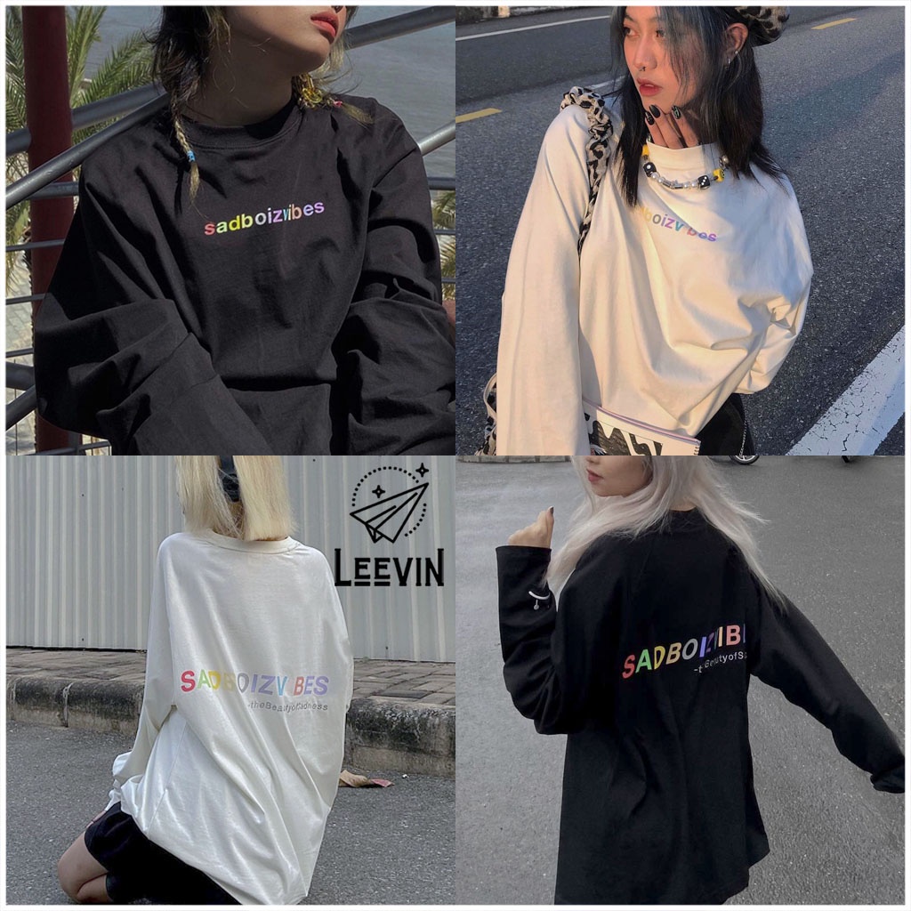 Áo Thun Nam Nữ SADBOIZ VIBES Form Rộng Unisex - Kiểu áo phông tay lỡ oversize Sad boiz vibes Local Brand Leevin Store | BigBuy360 - bigbuy360.vn