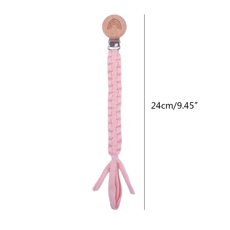 Vòng Kẹp Núm Vú Giả Bằng Vải Cotton Bện Màu Cầu Vồng Cho Bé Mọc Răng