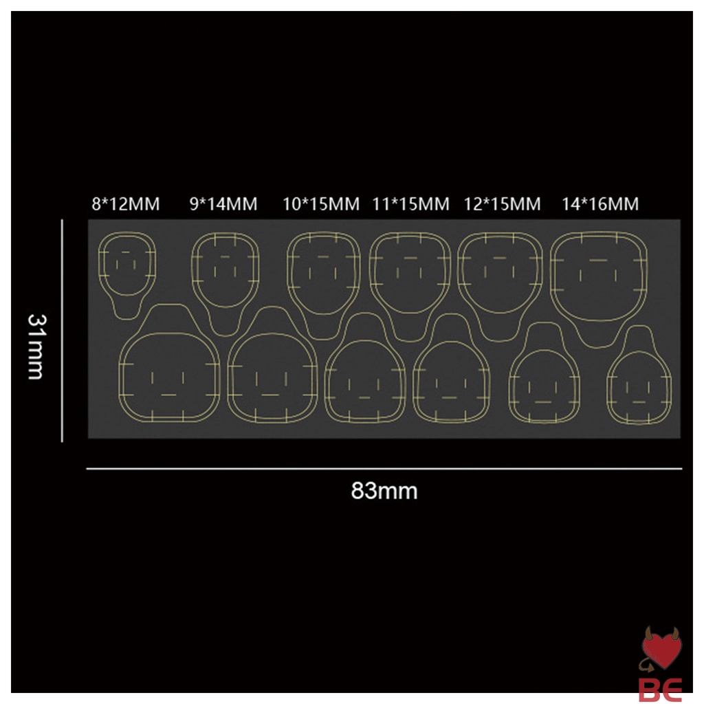 Miếng dán trang trí móng tay hai mặt YADORNOS thoáng khí chống thấm nước