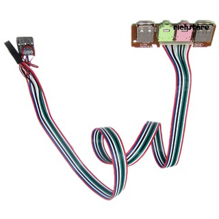EJ_6.8cm PC Computer Case Front Dual USB Audio Port Panel Mic Earphone Jack Cable