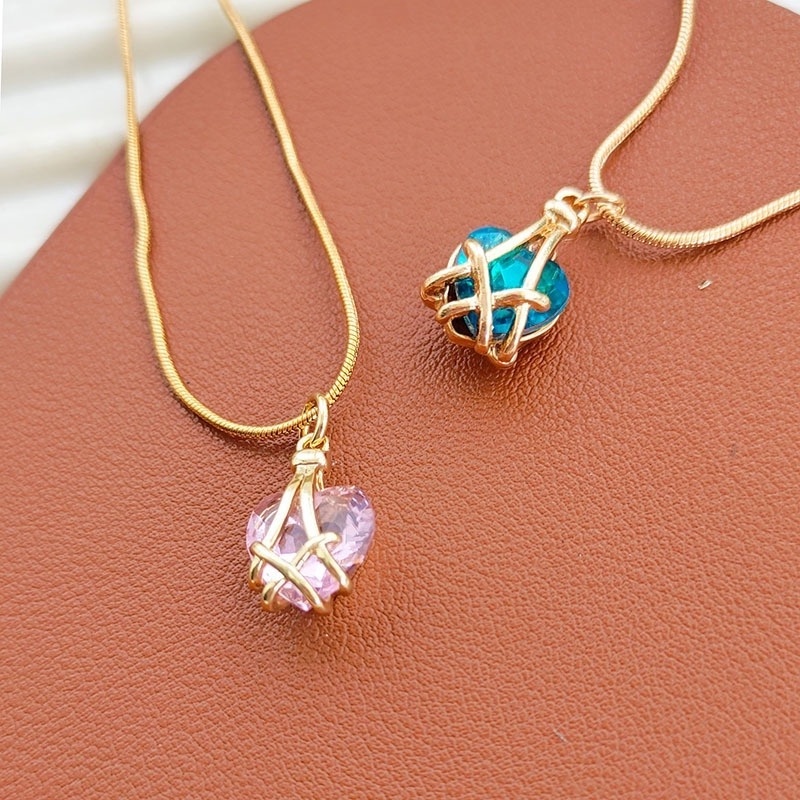 Vòng cổ Mặt Hình Lâu Đài Đính Đá Zircon Tự Nhiên Dành Cho Cặp Đôi