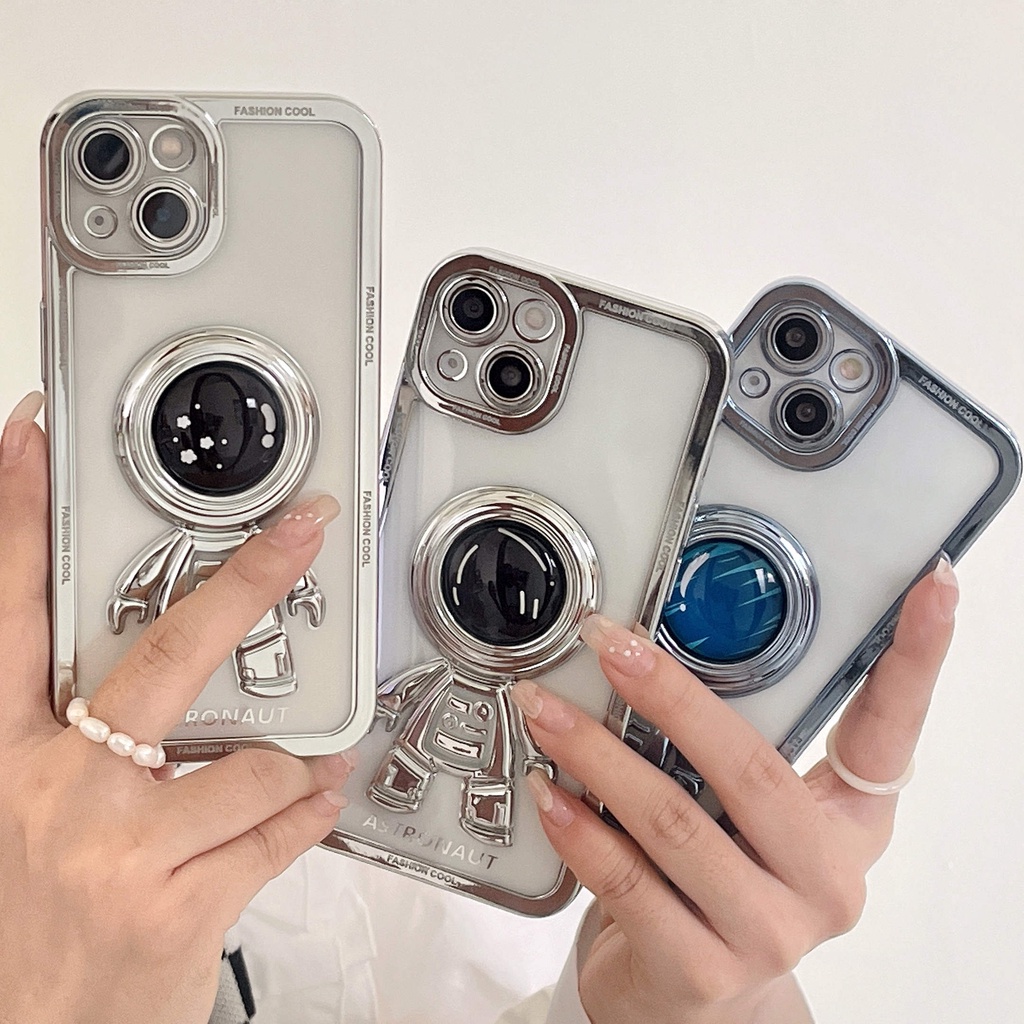 Ốp Điện Thoại Silicon Mềm Họa Tiết Phi Hành Gia 3D Cho iPhone 13 pro Max i12 13pro 11 promax 12 pro Max