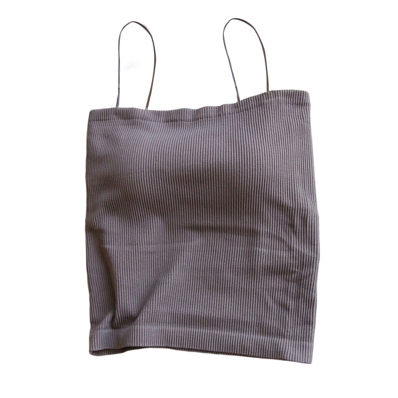 Brroa Áo Hai Dây Dệt Kim Màu Trơn Có Gân Và Kệ Áo Ngực Dành Cho Nữ