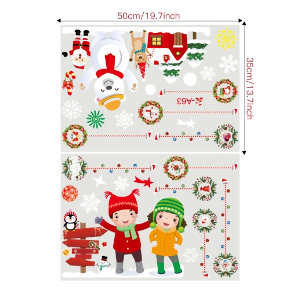 Decal dán tường Noel Hít Tĩnh Điện không Dơ Kính - Gấu trắng đón giáng sinh cùng bé