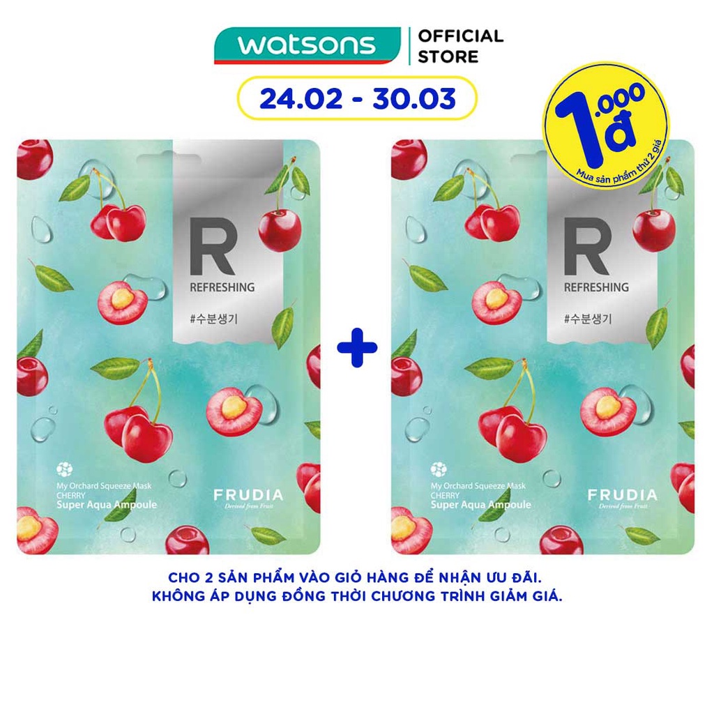 Mặt Nạ Frudia My Orchard Cherry Refreshing Dưỡng Chất Cấp Nước Cho Da Chiết Xuất Từ Anh Đào 20ml