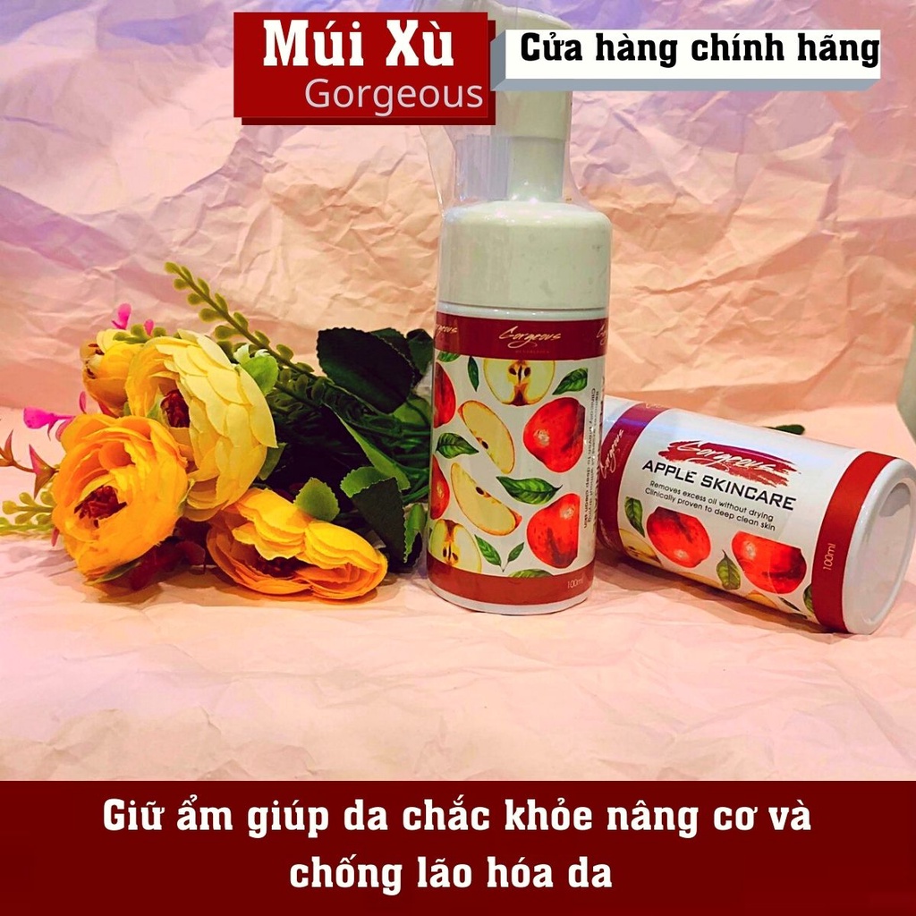 Sữa Rửa Mặt Táo Đỏ Apple Skincare Đầu Cọ Tạo Bọt Giúp Sạch Mụn,Sạch Da 100ml