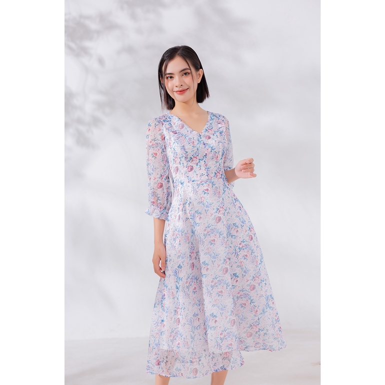 ĐẦM HOA MAXI CỔ ĐIỂN 3354