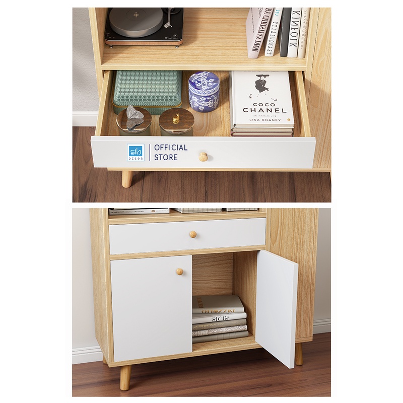 Tủ Sách Gỗ Đơn Giản Thương Hiệu SIB Decor Thích Hợp Để Phòng Khách, Phòng Ngủ, Phòng Làm Việc