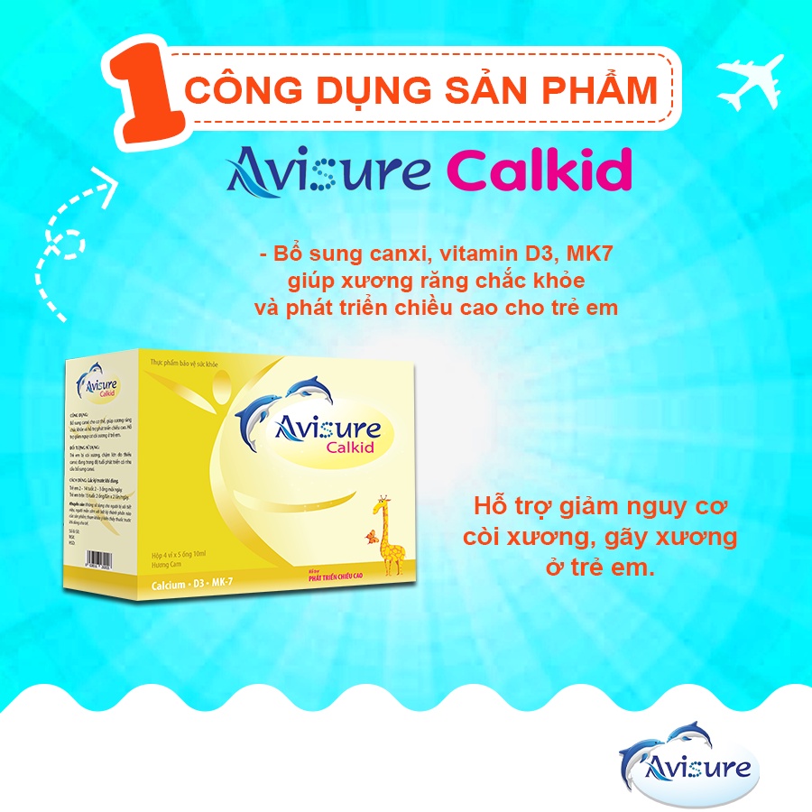 Avisure Calkid Canxi hữu cơ cho bé 30 ống