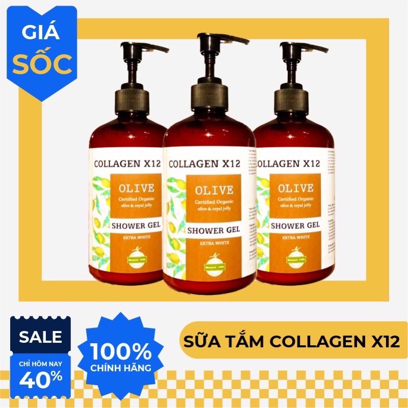 Sữa Tắm Thải Độc Trắng Da Collagen X12 Chính Hãng