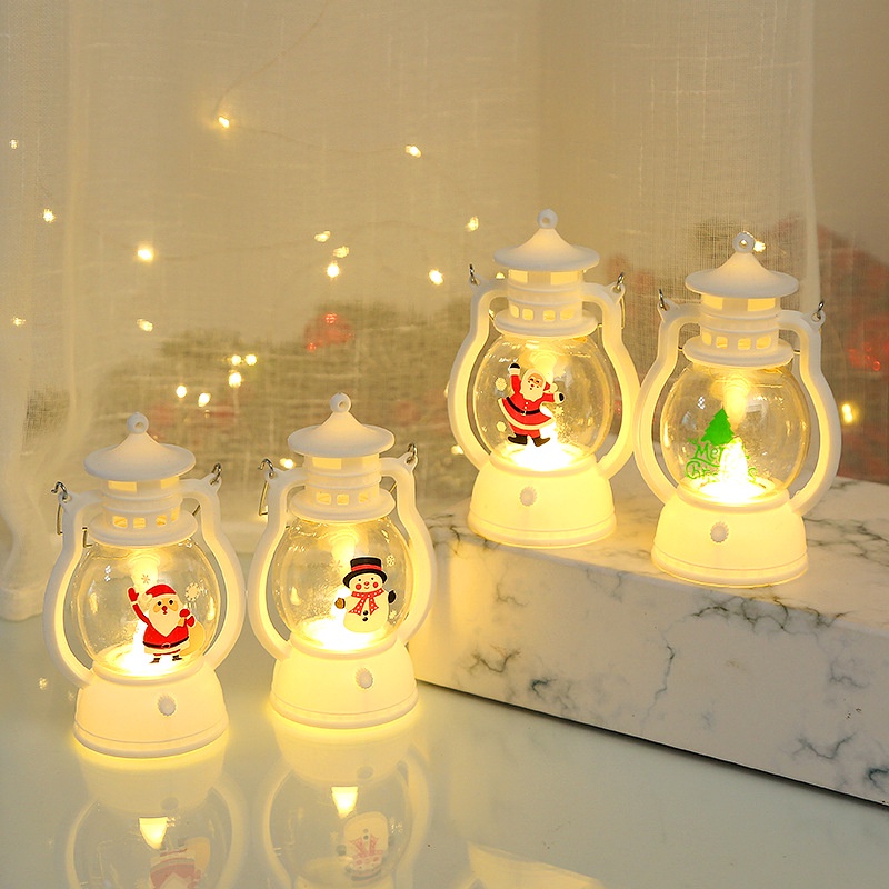1 Đèn Lồng LED Hình Người Tuyết / Ông Già Noel Trang Trí Giáng Sinh Năm Mới