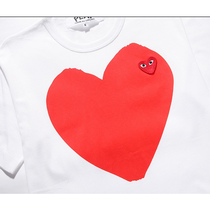 unisex play comme des garcons CDG Mới Áo Thun Tay Ngắn Họa Tiết Sọc Ngang Cho Cặp Đôi