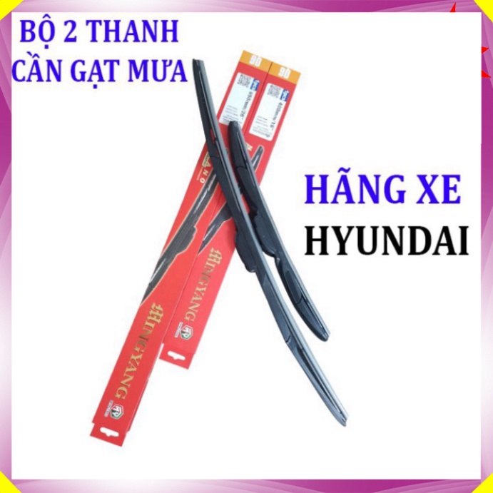 Bộ 2 thanh gạt nước mưa ô tô đa năng Nano cao cấp dành cho các dòng xe hãng Hyundai (HÀNG LOẠI 1)