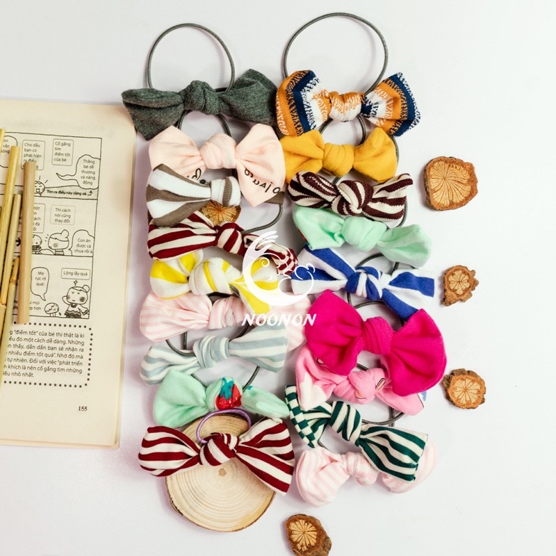 Set 6 dây buộc tóc xinh xắn dễ thương cột tóc chắc chắn nhiều màu ngẫu nhiên phong cách cho nữ Her Vibe