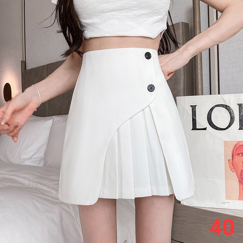 Chân váy nữ chữ A đi làm đi học Kiểu 2 nút có lót trong cạp sau lưng chun phong cách hàn quốc