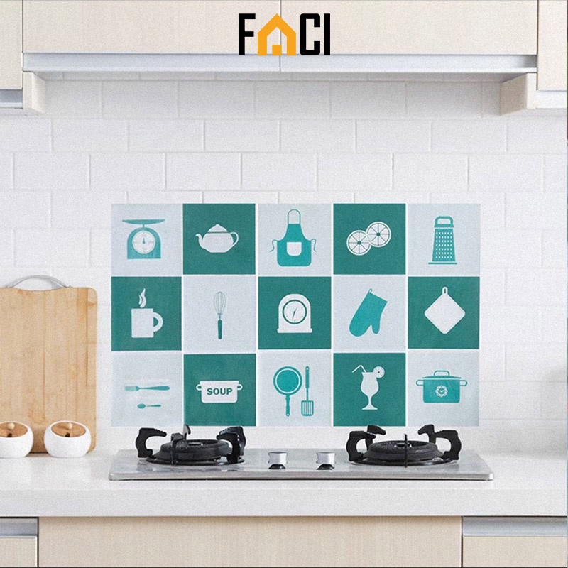 Giấy dán tường decal dán bếp chống dầu mỡ 3d chịu nhiệt 75*45cm Faci_Official LDA08