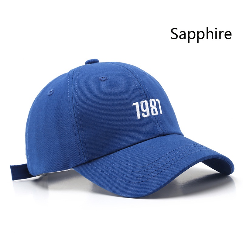 Mũ Lưỡi Trai Thêu Số 1987 Phong Cách hip hop Thời Trang