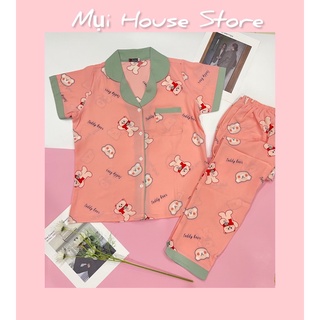 Đồ bộ pijama tay ngắn quần dài lụa Hàn