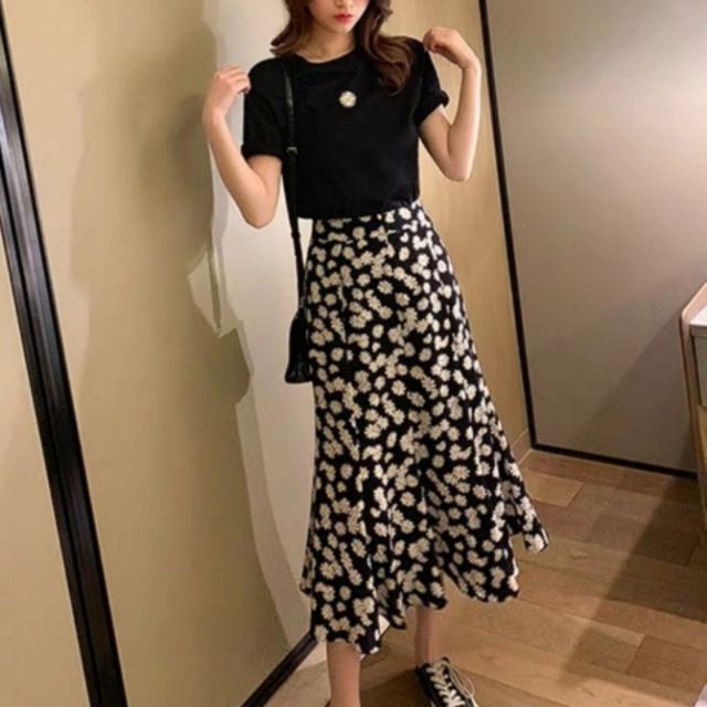 Sét váy hoa cúc siêu dễ thương