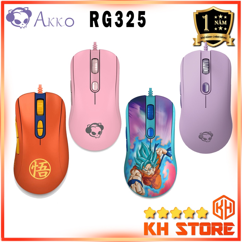 Chuột gaming, chuột chơi game AKKO AG325/RG325 Dragon Ball/ Taro Purple/ Pink