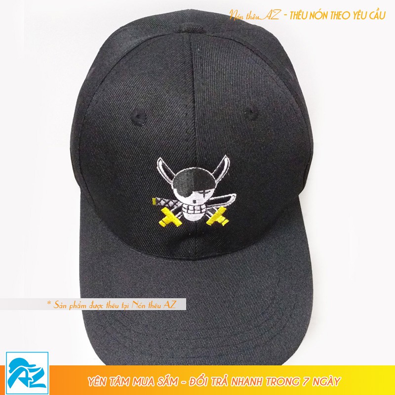 Nón kết One Piece thêu logo Zoro Asura màu đen - Mũ Lưỡi Trai MT518
